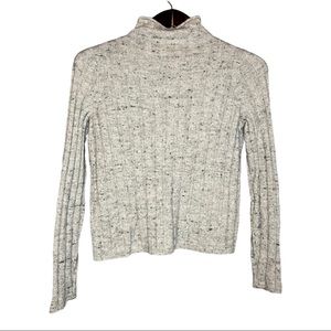 Madewell Donegal Evercrest Gray Coziest Yarn Mock Neck Wool Blend Sweater XS